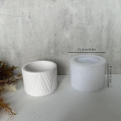 Round Concrete Flower Pot Silicone Mold Vintage Pattern Plaster Succulent Planter Vase Mold Candle Pen Holder Epoxy Resin Cement Clay Mould in Saudi Arabia