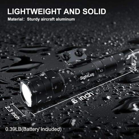 مصباح يدوي للسكك الحديدية Mlok للبندقية - 1000 LUMENS LED LED ضوء سلاح تكتيكي مع مفتاح الضغط عن بُعد ، مصباح USB C القابل لإعادة الشحن مع شاحن لإطلاق النار على الصيد والألوميوم in Saudi Arabia