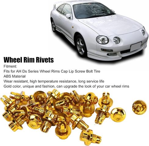 25pcs Wheel Rim Rivets, 7mm/0.28in Decorative Nails Wheel Rim Lip Rivets Nuts Replacement Rivets Gold ABS Wheel Lip Rivets Nuts in Saudi Arabia