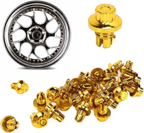 25pcs Wheel Rim Rivets, 7mm/0.28in Decorative Nails Wheel Rim Lip Rivets Nuts Replacement Rivets Gold ABS Wheel Lip Rivets Nuts in Saudi Arabia