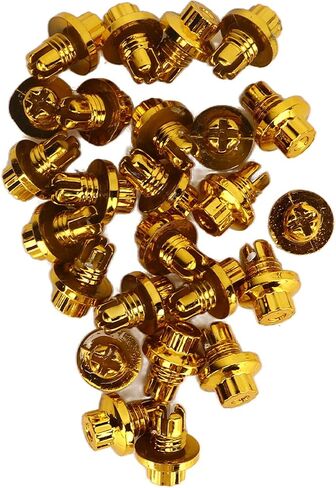 25pcs Wheel Rim Rivets, 7mm/0.28in Decorative Nails Wheel Rim Lip Rivets Nuts Replacement Rivets Gold ABS Wheel Lip Rivets Nuts in Saudi Arabia
