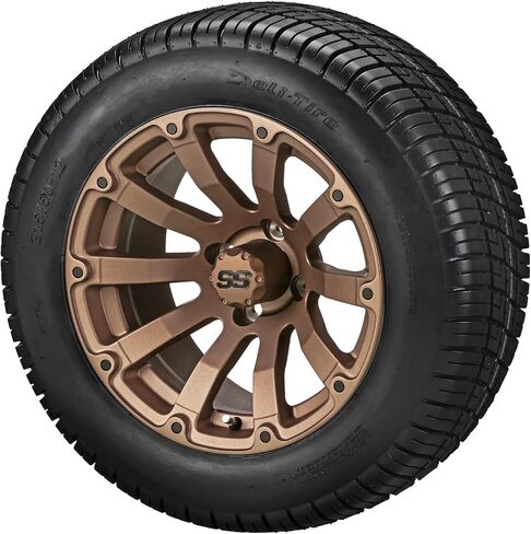RM CART - 12 "Beast Matte Bronze على إطارات 215/50-12 لذيذة (مجموعة من 4) ، يمكن استخدام عربات Club Car & Ezgo وإطارات عربة الجولف وسرد العجلات ، على جزازات العشب و ATV's in Kuwait