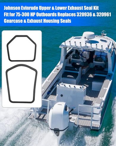 Upper & Lower Exhaust Seal Kit Fit for Johnson Evinrude 75-300 HP Outboards Replace 320936, 320961, Gearcase & Exhaust Housing Seals in Saudi Arabia
