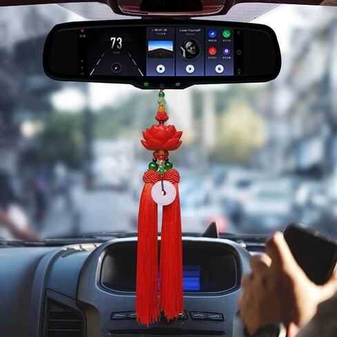 Car Hanging Decoration, Rearview Mirror Decorations, Chinese Traditional Style Crystal Tassel Dangling Ornaments, Home Decoration for Luck Safety Blessing (J) in Saudi Arabia