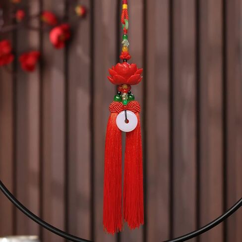 Car Hanging Decoration, Rearview Mirror Decorations, Chinese Traditional Style Crystal Tassel Dangling Ornaments, Home Decoration for Luck Safety Blessing (J) in Saudi Arabia