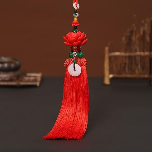 Car Hanging Decoration, Rearview Mirror Decorations, Chinese Traditional Style Crystal Tassel Dangling Ornaments, Home Decoration for Luck Safety Blessing (J) in Saudi Arabia