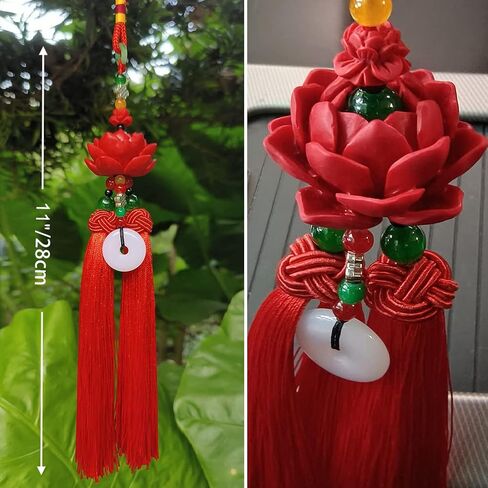 Car Hanging Decoration, Rearview Mirror Decorations, Chinese Traditional Style Crystal Tassel Dangling Ornaments, Home Decoration for Luck Safety Blessing (J) in Saudi Arabia