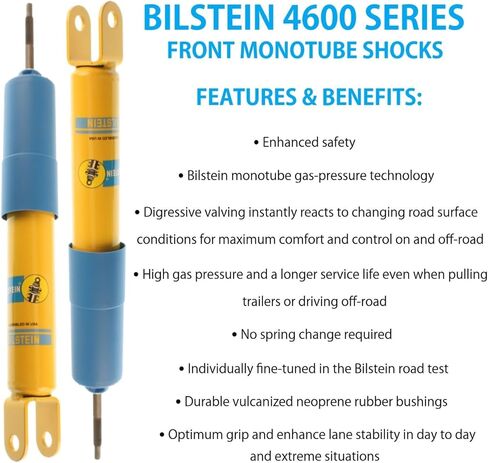 Set of 4600 Series Front & Rear Monotube Shocks fits 1996 2006 Silverado Sierra 1500 4WD - Improves Ride Quality, Handling & Comfort - TrendsAuto Decal in Saudi Arabia