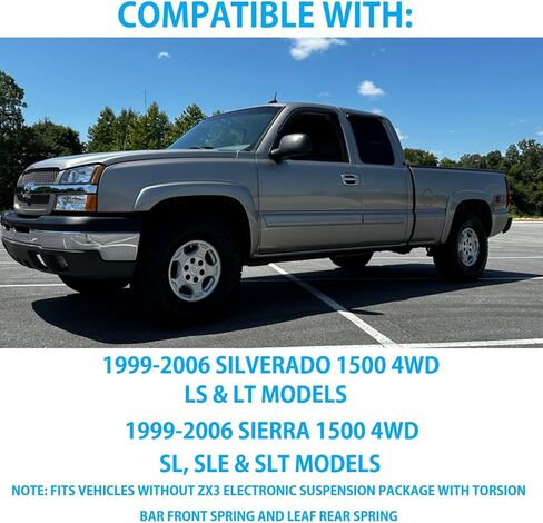 Set of 4600 Series Front & Rear Monotube Shocks fits 1996 2006 Silverado Sierra 1500 4WD - Improves Ride Quality, Handling & Comfort - TrendsAuto Decal in Saudi Arabia