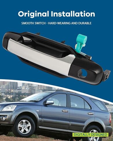 Lujuntec الخارجي ، استبدال مقبض الباب الأيسر من Lujuntec لـ 2003-2009 لـ KIA لـ Sorento Ex ، 2003-2006 لـ KIA لـ Sorento LX استبدال OE 826503E021XX ، KI1310112 Chrome in Saudi Arabia