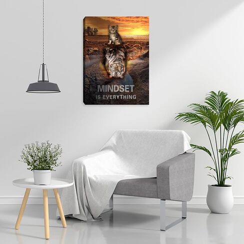 لوحة تحفيزية جدار الجدار العقلية الجدار الفن نمر الملصقات المطبوعات ملهمة إيجابية إيجابية ديكور جدار ملهمة اللوحة القط للمكتب غرفة نوم غرفة المعيشة مؤطرة لتعليق 12 "x16" in Kuwait