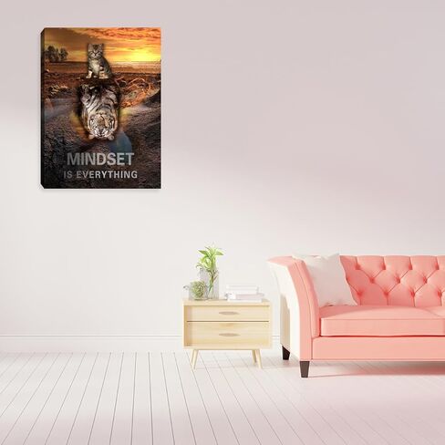 لوحة تحفيزية جدار الجدار العقلية الجدار الفن نمر الملصقات المطبوعات ملهمة إيجابية إيجابية ديكور جدار ملهمة اللوحة القط للمكتب غرفة نوم غرفة المعيشة مؤطرة لتعليق 12 "x16" in Kuwait