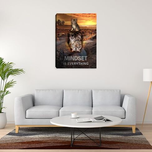 لوحة تحفيزية جدار الجدار العقلية الجدار الفن نمر الملصقات المطبوعات ملهمة إيجابية إيجابية ديكور جدار ملهمة اللوحة القط للمكتب غرفة نوم غرفة المعيشة مؤطرة لتعليق 12 "x16" in Kuwait