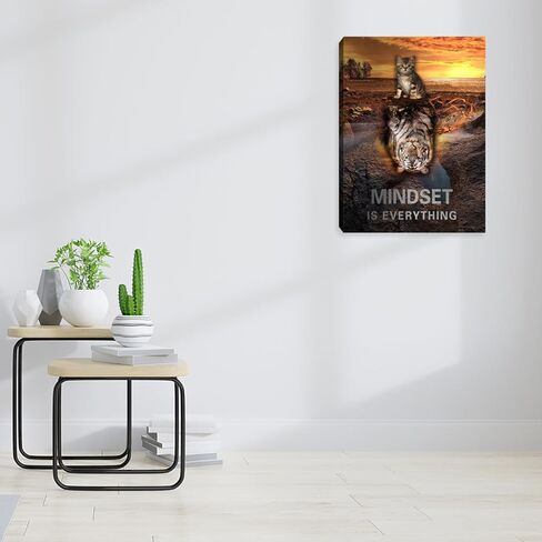 لوحة تحفيزية جدار الجدار العقلية الجدار الفن نمر الملصقات المطبوعات ملهمة إيجابية إيجابية ديكور جدار ملهمة اللوحة القط للمكتب غرفة نوم غرفة المعيشة مؤطرة لتعليق 12 "x16" in Kuwait