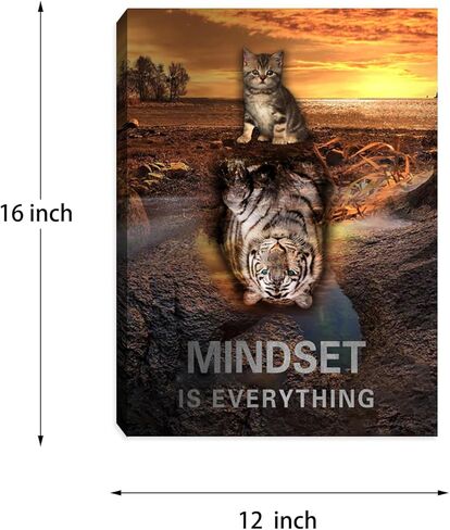 لوحة تحفيزية جدار الجدار العقلية الجدار الفن نمر الملصقات المطبوعات ملهمة إيجابية إيجابية ديكور جدار ملهمة اللوحة القط للمكتب غرفة نوم غرفة المعيشة مؤطرة لتعليق 12 "x16" in Kuwait