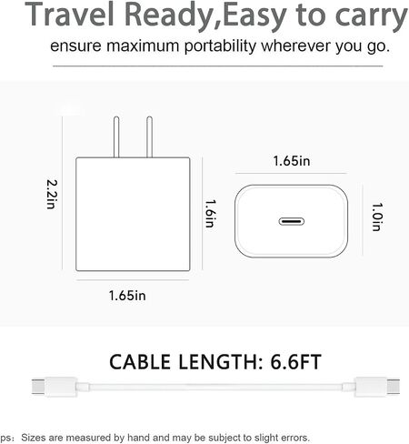 20W Fast Charger for iPhone 16E 15/16 Pro Max, AirPods 4 4th, Airpods Pro 2nd Gen,Beats Solo 4/Pill 2024/Powerbeats Pro 2 USB TPYE C Charging Cord Cable Compatible Apple TV Remote, Ipad 11 A16 2025 in Saudi Arabia