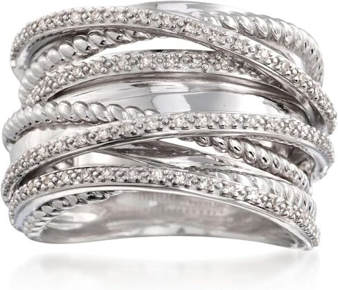 Ross-Simons 0.25 ct. t.w. Diamond Highway Ring in Sterling Silver in Saudi Arabia