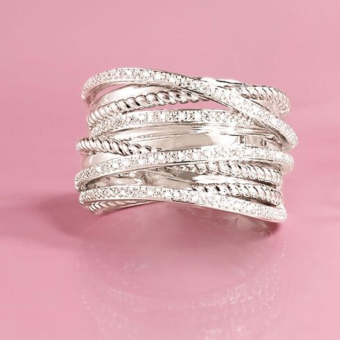 Ross-Simons 0.25 ct. t.w. Diamond Highway Ring in Sterling Silver in Saudi Arabia