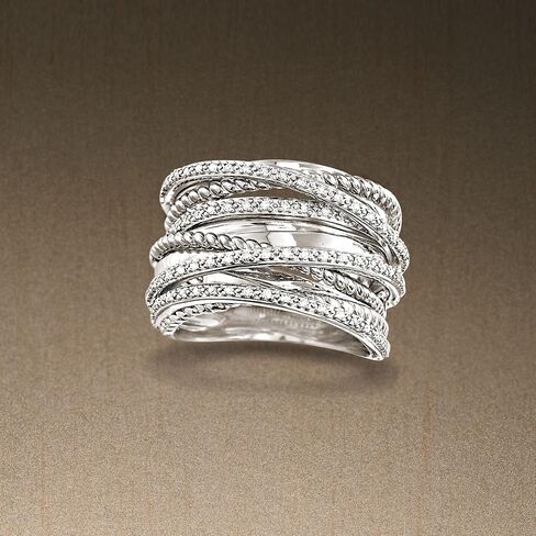 Ross-Simons 0.25 ct. t.w. Diamond Highway Ring in Sterling Silver in Saudi Arabia