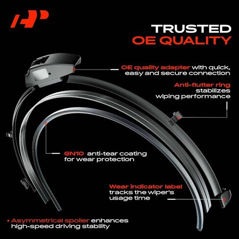 A-Premium Pack of 2 Windshield Wiper Blades with Wear Indicator & Towel - Compatible with Chevy Camaro, Venture & Ford GT & Oldsmobile Silhouette & Pontiac Firebird - 24" and 24", Hook Connector in Saudi Arabia