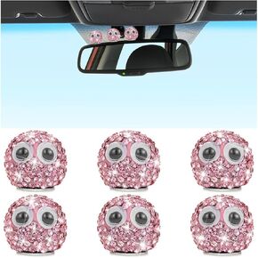 Mandark 6PCS Bling Car Rearview Mirror Accessories, Cute Soot Sprites Rhinestone Vehicle Dashboard Decoration, Diamond Funny Automotive Interior Ornament, Universal for Most Cars (Pink) in Saudi Arabia