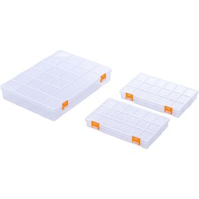 BangQiao 4 عبوات ثابتة من 21 شبكة صندوق تخزين بلاستيكي شفاف، علبة حاوية منظمة شفافة للأجزاء الصغيرة، الخرز، الأزرار، المجوهرات، الماس، مستلزمات الحرف اليدوية، مجموعة الخياطة، ملحقات DIY in Kuwait