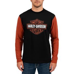 Harley-Davidson Men's Bar & Shield Colorblock Tee ، Orange/Black-99067-22VM in Kuwait