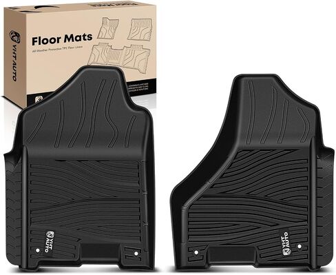 YHTAUTO Automotive Floor Mats Compatible with 2009-2018 Ram 1500/2500/3500 Crew Cab, 2019-2022 Ram 1500 Classic Crew Cab, All Weather Car Mats Custom Fit TPE Liners Front Seat in Saudi Arabia