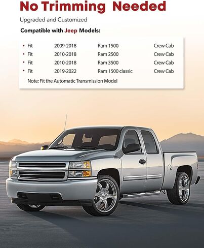 YHTAUTO Automotive Floor Mats Compatible with 2009-2018 Ram 1500/2500/3500 Crew Cab, 2019-2022 Ram 1500 Classic Crew Cab, All Weather Car Mats Custom Fit TPE Liners Front Seat in Saudi Arabia