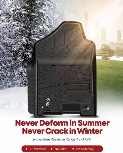 YHTAUTO Automotive Floor Mats Compatible with 2009-2018 Ram 1500/2500/3500 Crew Cab, 2019-2022 Ram 1500 Classic Crew Cab, All Weather Car Mats Custom Fit TPE Liners Front Seat in Saudi Arabia