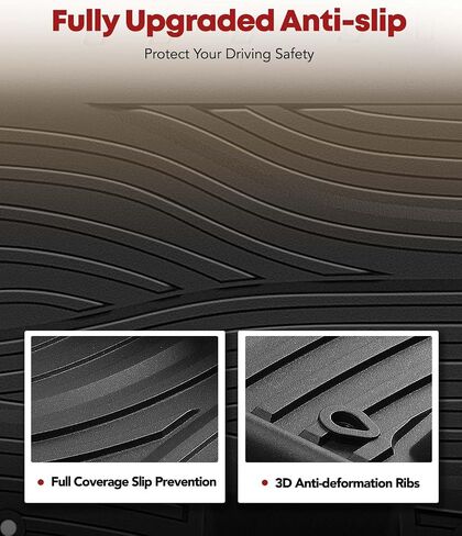 YHTAUTO Automotive Floor Mats Compatible with 2009-2018 Ram 1500/2500/3500 Crew Cab, 2019-2022 Ram 1500 Classic Crew Cab, All Weather Car Mats Custom Fit TPE Liners Front Seat in Saudi Arabia