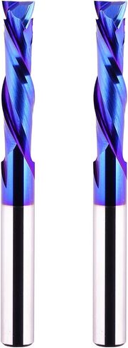 2 PCS CNC Router Bits Up&Down Cut Solid Carbide Compression End Mill 1/4" Shank for Side milling, end milling, Finish Machining in Kuwait