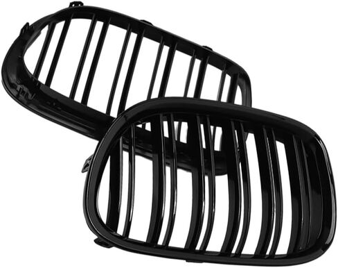 Chrome Car Front Kidney Grill Dual Slats for BMW 7Series F01 F02 730LI 740LI 750LI 760LI 745LI 2009-2015 51117184151 51117184152(Glossy Black) in Kuwait