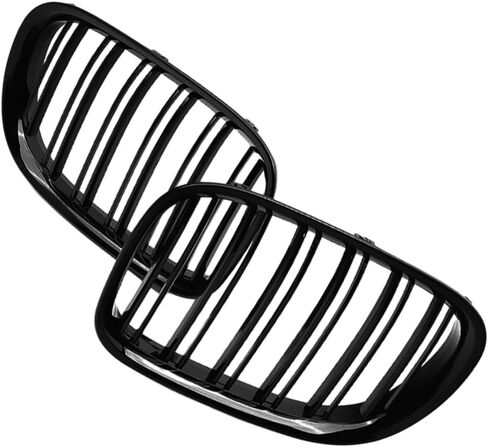 Chrome Car Front Kidney Grill Dual Slats for BMW 7Series F01 F02 730LI 740LI 750LI 760LI 745LI 2009-2015 51117184151 51117184152(Glossy Black) in Kuwait