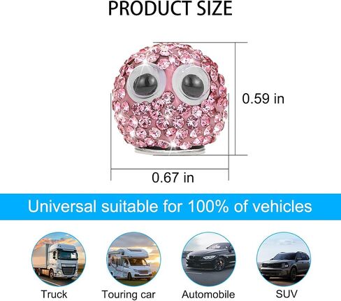 Mandark 6PCS Bling Car Rearview Mirror Accessories, Cute Soot Sprites Rhinestone Vehicle Dashboard Decoration, Diamond Funny Automotive Interior Ornament, Universal for Most Cars (Pink) in Saudi Arabia