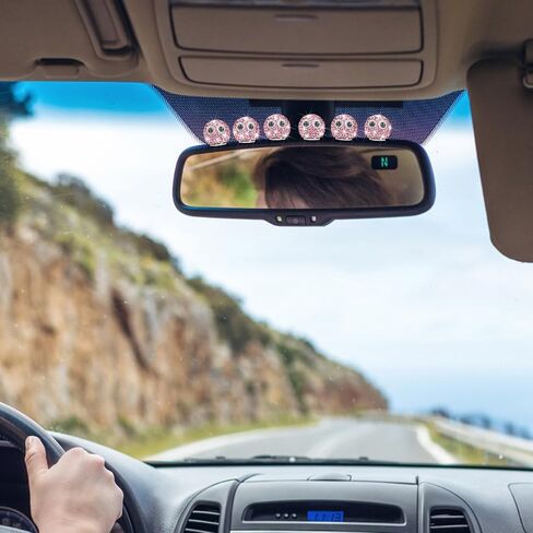Mandark 6PCS Bling Car Rearview Mirror Accessories, Cute Soot Sprites Rhinestone Vehicle Dashboard Decoration, Diamond Funny Automotive Interior Ornament, Universal for Most Cars (Pink) in Saudi Arabia