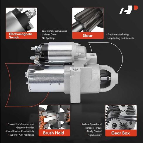 A-Premium Starter Motor Compatible with Chevrolet Silverado 1500, Silverado 1500 Classic, Express 1500 2500, Blazer & GMC Sierra 1500, Sierra 1500 Classic, Savana 1500 2500, 12V 1.35KW 9-Teeth CW in Saudi Arabia