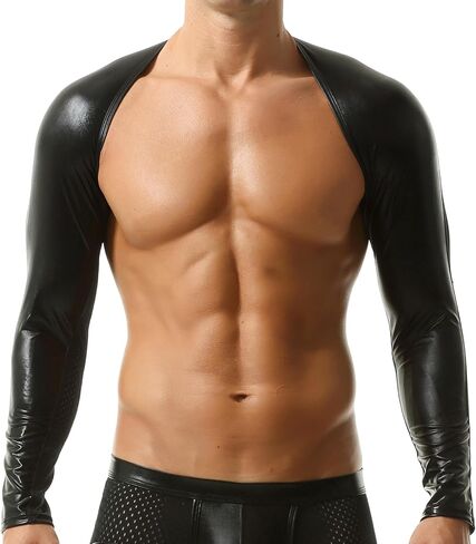 Seaur Men's Men Faux Leather Arm Sleeves Shug in Kuwait