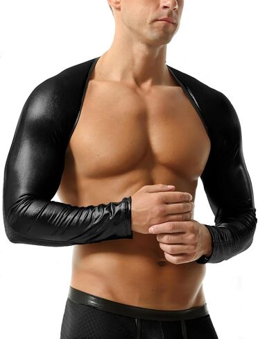 Seaur Men's Men Faux Leather Arm Sleeves Shug in Kuwait