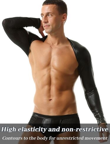 Seaur Men's Men Faux Leather Arm Sleeves Shug in Kuwait