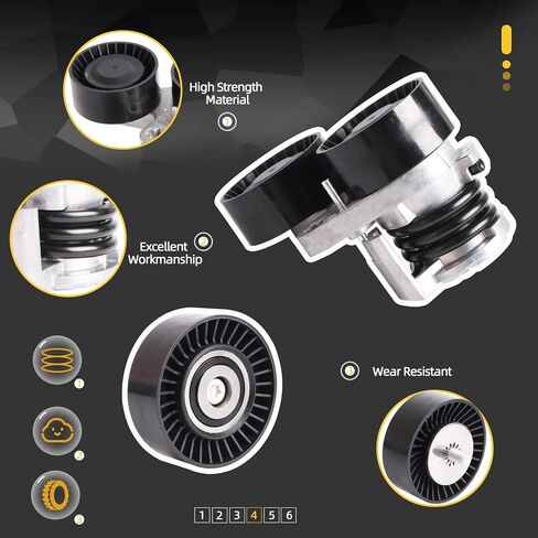 Belt Tensioner with Idler Pulley Kit Fits for BMW 135i/535i 08-10, for 335i 07-10, for 335i/535i xDrive 09-10, for 335is 11-13, for 335xi 07-08, for 535xi 08, for 1 Series M 11 L6 3.0L OE#39114 in Saudi Arabia