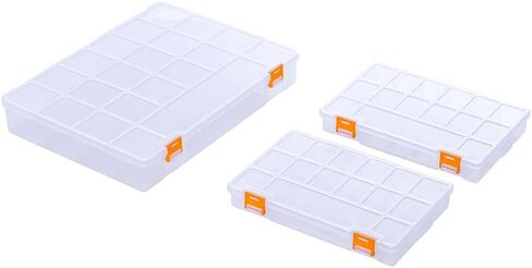 BangQiao 4 عبوات ثابتة من 21 شبكة صندوق تخزين بلاستيكي شفاف، علبة حاوية منظمة شفافة للأجزاء الصغيرة، الخرز، الأزرار، المجوهرات، الماس، مستلزمات الحرف اليدوية، مجموعة الخياطة، ملحقات DIY in Kuwait