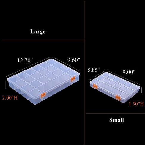 BangQiao 4 عبوات ثابتة من 21 شبكة صندوق تخزين بلاستيكي شفاف، علبة حاوية منظمة شفافة للأجزاء الصغيرة، الخرز، الأزرار، المجوهرات، الماس، مستلزمات الحرف اليدوية، مجموعة الخياطة، ملحقات DIY in Kuwait