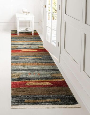 Rugs.com Kashkuli Gabbeh Collection Rug – 2' 7 x 10' Runner Blue Medium Rug Perfect for Hallways, Entryways in Saudi Arabia