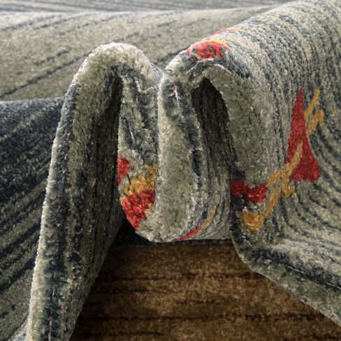 Rugs.com Kashkuli Gabbeh Collection Rug – 2' 7 x 10' Runner Blue Medium Rug Perfect for Hallways, Entryways in Saudi Arabia