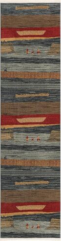 Rugs.com Kashkuli Gabbeh Collection Ruck - 2 '7 × 10' Runner Blue Medium Brug مثالية للممرات والمداخل in Kuwait