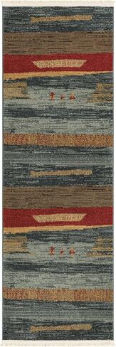 Rugs.com Kashkuli Gabbeh Collection Rug – 2' 7 x 10' Runner Blue Medium Rug Perfect for Hallways, Entryways in Saudi Arabia