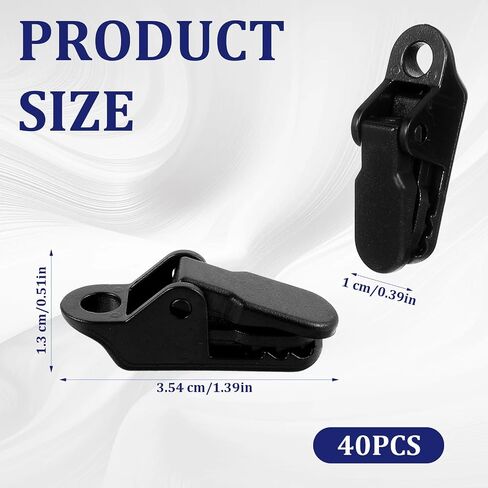 1.5 × 0.6 بوصة 40pcs مقاطع القنب قبضة القفل الثقيلة ، مشبك خيمة المظلة للقطن ، القنب أمسك القنب بأسفل القنب مشبك سمك القرش الخاصين بحامل التخييم في الهواء in Saudi Arabia