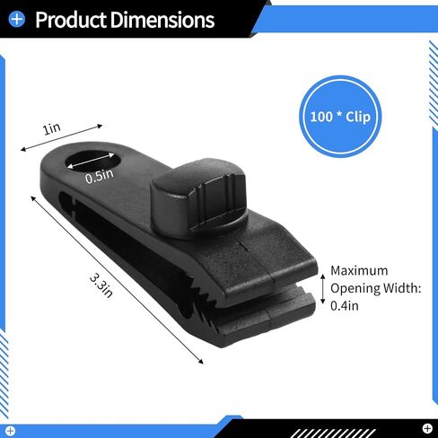 100 PCS TARP CLIPS GRIPS HUSTER DIRCHION CLIPS ، مشبك خيمة المسمار الإبهام ، مشبك آمن للرياح ، مقاوم القنب في الهواء الطلق لمشبكات التخييم ، الخيام ، أغطية حمام السباحة ، أغطية السيارات (100) in Saudi Arabia
