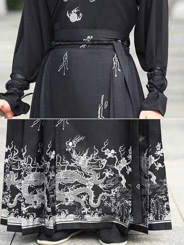 Mens HanFu Dress Ming Dynasty Horse-face Skirt Chinese Ancient Traditional Han Costume Cosplay Performance Outfit in Kuwait